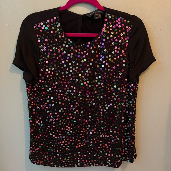 French Connection Sequin T-Shirt - Picture 1 of 5